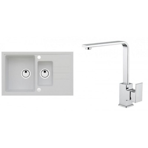 ALVEUS Set INTERMEZZO 70 dřez 780x480 mm + baterie RENO, bílá