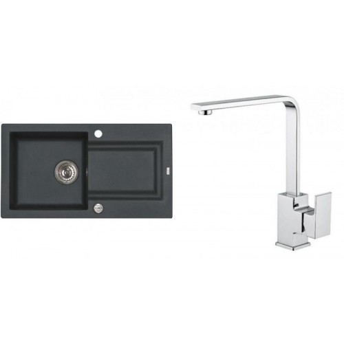 ALVEUS Set FALCON 30 dřez 780x435 mm + baterie RENO, černá