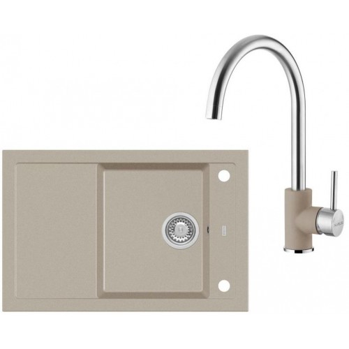 ALVEUS Set FORMIC 30 dřez 760x500 mm + baterie ELZA, Pebble 02