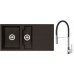 ALVEUS Set dřez Cubo 70 metalic espresso + baterie Ella chrom