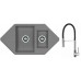 ALVEUS Set dřez Cubo 80 anthrazit + baterie Ella chrom