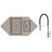 ALVEUS Set dřez Cubo 80 metalic cappuccino + baterie Ella chrom