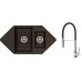 ALVEUS Set dřez Cubo 80 metalic espresso + baterie Ella chrom