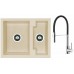 ALVEUS Set dřez Cubo 20 beige + baterie Ella chrom