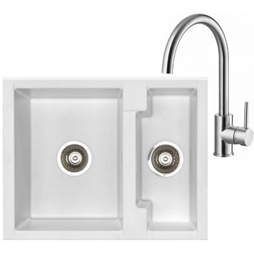 ALVEUS Set dřez Cubo 20 arctic + baterie Elza kartáčovaná nerez ALVEUS Set dřez Cubo 20 arctic + baterie Elza kartáčovaná nerez