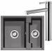 ALVEUS Set dřez Cubo 20 metalic anthrazit + baterie Zina chrom