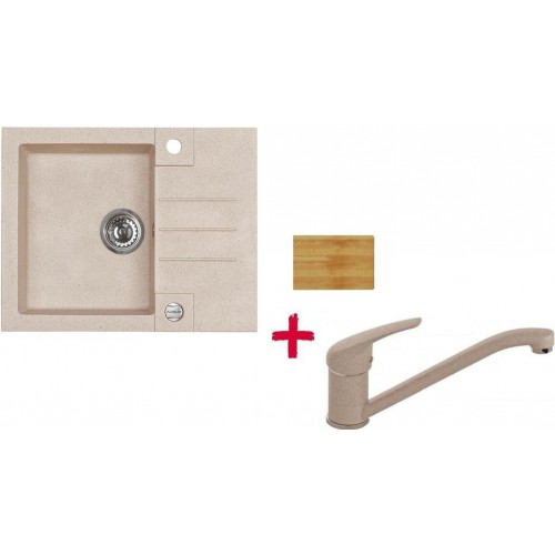 ALVEUS set dřez Rock 30 + krájecí deska + baterie Rapa Nui, beige ALVEUS set dřez Rock 30 + krájecí deska + baterie Rapa Nui, beige