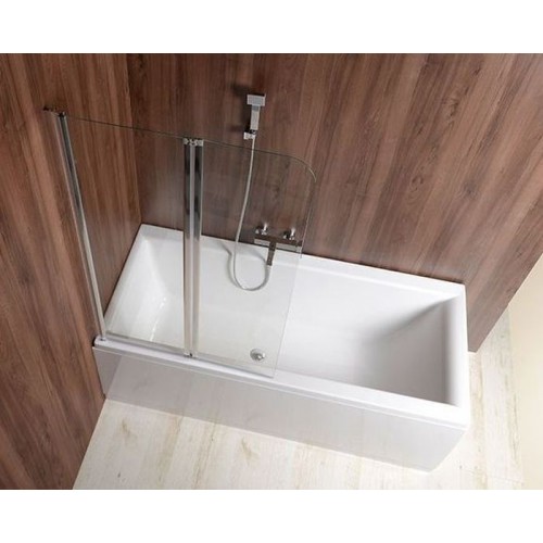 AQUALINE WILA vanová zástěna 90x140cm skládací, chrom, čiré sklo AQ5742 AQUALINE WILA vanová zástěna 90x140cm skládací, chrom, čiré sklo AQ5742