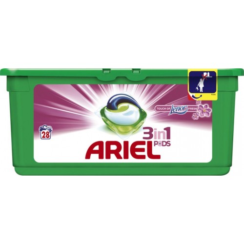 ARIEL Touch of Lenor 3v1 gelové kapsle 28ks ARIEL Touch of Lenor 3v1 gelové kapsle 28ks