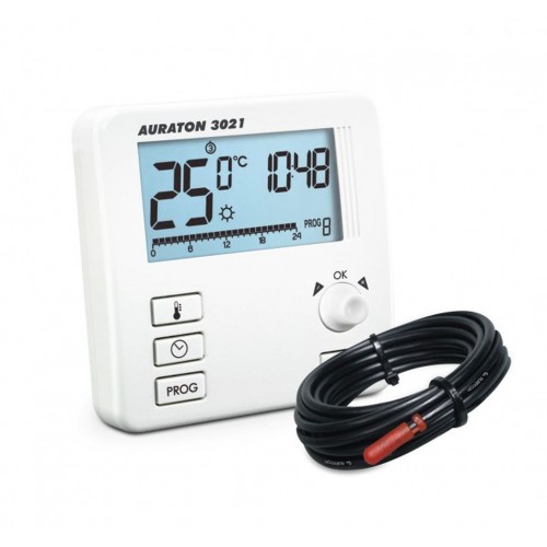 AURATON 3021 PC programovatelný termostat s externím čidlem 2,5m AURATON 3021 PC programovatelný termostat s externím čidlem 2,5m