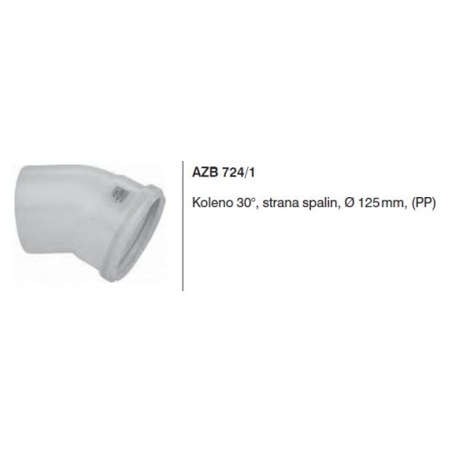 Junkers AZB 724/1 Koleno 30stupňů, průměr 125mm, PP 7719002895 Junkers AZB 724/1 Koleno 30stupňů, průměr 125mm, PP 7719002895