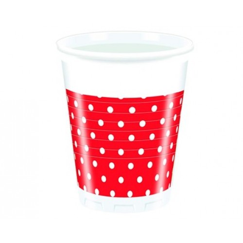 PROCOS Nápojový pohár 200 ml, 10KS Red Dots 4480710 PROCOS Nápojový pohár 200 ml, 10KS Red Dots 4480710