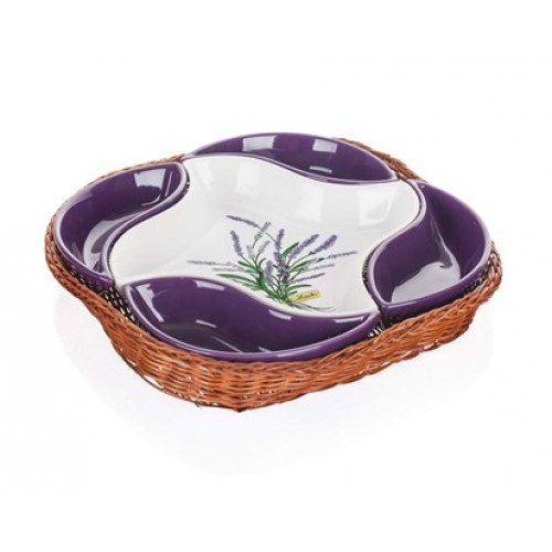 BANQUET LAVENDER Mísa v košíku 28 cm, 5 dílů 601512LAV BANQUET LAVENDER Mísa v košíku 28 cm, 5 dílů 601512LAV
