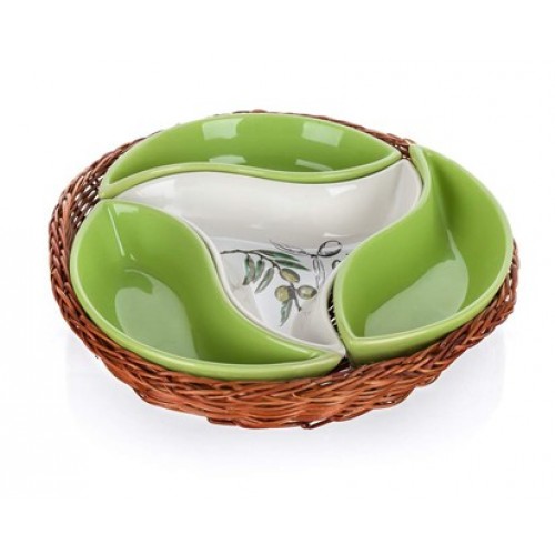 BANQUET OLIVES Mísa v košíku 23 cm, 4 díly 601556BO BANQUET OLIVES Mísa v košíku 23 cm, 4 díly 601556BO
