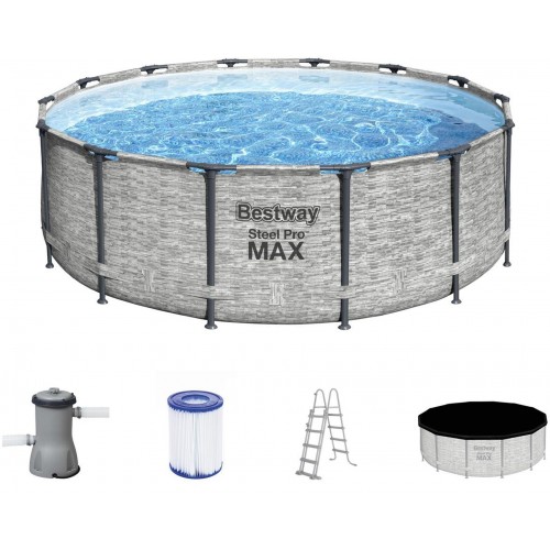 BESTWAY Steel Pro Max Bazén 427 x 122 cm, kartušová filtrace 5619D BESTWAY Steel Pro Max Bazén 427 x 122 cm, kartušová filtrace 5619D