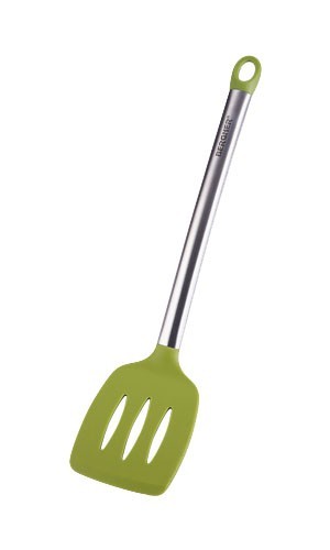 Obracečka s otvory silikonová 36cm FLEXIKITCHEN, barva zelená Obracečka s otvory silikonová 36cm FLEXIKITCHEN, barva zelená