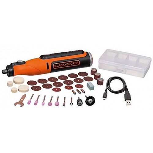 Black & Decker BCRT8I Aku bruska přímá (7,2V/1,5Ah) s přílušenstvím 36ks v kartonu Black & Decker BCRT8I Aku bruska přímá (7,2V/1,5Ah) s přílušenstvím 36ks v kartonu
