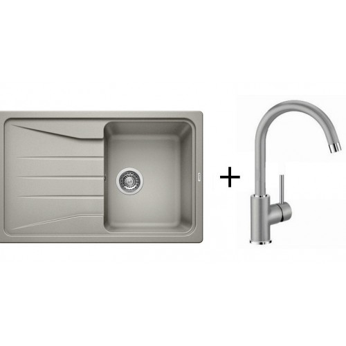 BLANCO Set dřez SONA 45 S Silgranit + baterie MIDA perlově šedá BLANCO Set dřez SONA 45 S Silgranit + baterie MIDA perlově šedá
