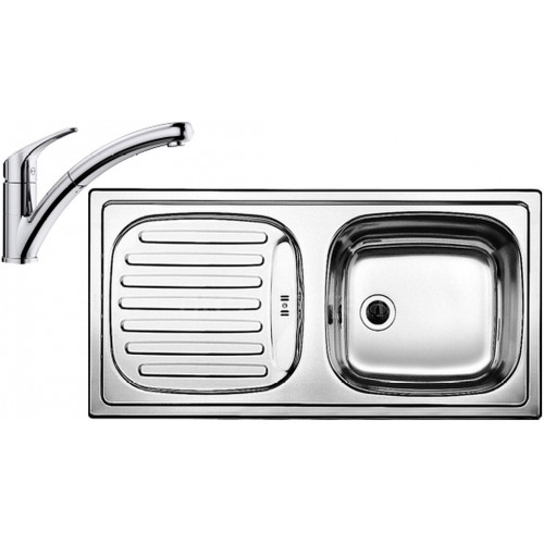 BLANCO set FLEX přírodní nerez 860 x 435 mm + BRAVON-S baterie chrom BLANCO set FLEX přírodní nerez 860 x 435 mm + BRAVON-S baterie chrom