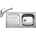 BLANCO set FLEX přírodní nerez 860 x 435 mm + BRAVON-S baterie chrom
