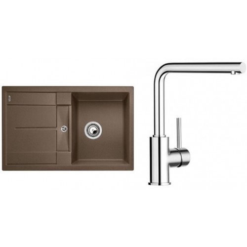 BLANCO Set dřez METRA 45 S Silgranit muškát + baterie MILA chrom BLANCO Set dřez METRA 45 S Silgranit muškát + baterie MILA chrom