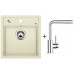 BLANCO Set dřez Dalago 45 Silgranit jasmín + baterie Mila chrom