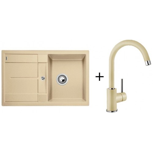 BLANCO Set dřez METRA 45 S Silgranit + baterie MIDA béžová champagne BLANCO Set dřez METRA 45 S Silgranit + baterie MIDA béžová champagne