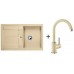 BLANCO Set dřez METRA 45 S Silgranit + baterie MIDA béžová champagne