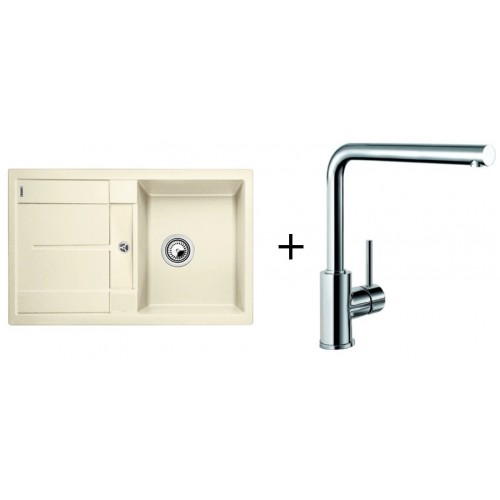 BLANCO Set dřez METRA 45 S Silgranit jasmín + baterie MILA chrom