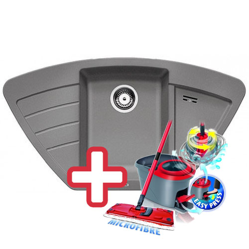 BLANCO Zia 9 E dřez , aluminium 514757 + ZDARMA VILEDA MOP Easy Wring