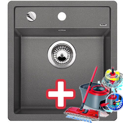BLANCO Dalago 45 dřez Silgranit aluminium 517157 + ZDARMA VILEDA MOP Easy Wring BLANCO Dalago 45 dřez Silgranit aluminium 517157 + ZDARMA VILEDA MOP Easy Wring