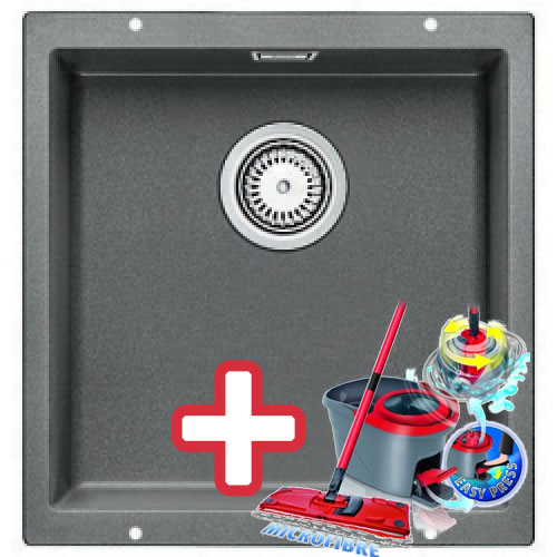 BLANCO Subline 400 - U dřez Silgranit aluminium 518556 + ZDARMA VILEDA MOP Easy Wring BLANCO Subline 400 - U dřez Silgranit aluminium 518556 + ZDARMA VILEDA MOP Easy Wring