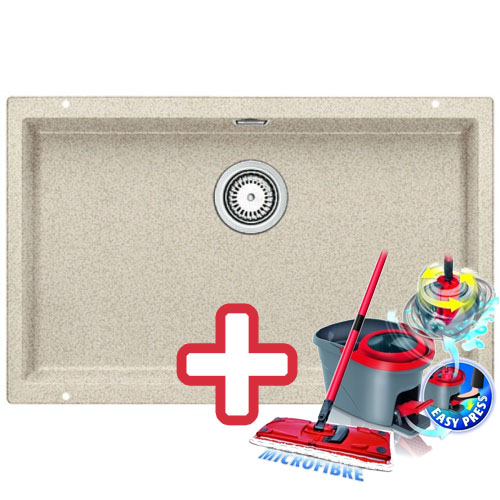BLANCO Subline 700 - U dřez Silgranit písek 518579 + ZDARMA VILEDA MOP Easy Wring BLANCO Subline 700 - U dřez Silgranit písek 518579 + ZDARMA VILEDA MOP Easy Wring