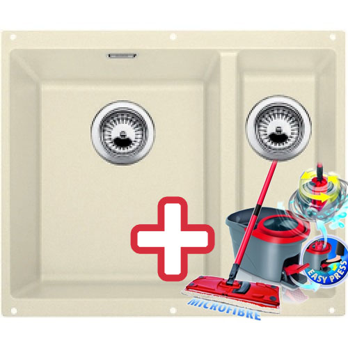 BLANCO Subline 340/160 - U dřez Silgranit jasmín 513791 + ZDARMA VILEDA MOP Easy Wring