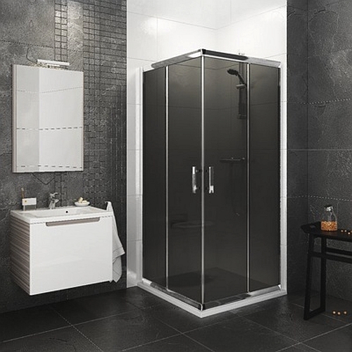 RAVAK Blix BLRV2-80 Sprchový kout satin+Grafit 1LV40U00ZH