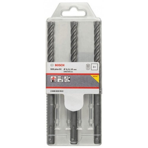 BOSCH Sada vrtáků SDS plus-5X, 3 ks pr. 6/8/10 mm, 2608833912 BOSCH Sada vrtáků SDS plus-5X, 3 ks pr. 6/8/10 mm, 2608833912