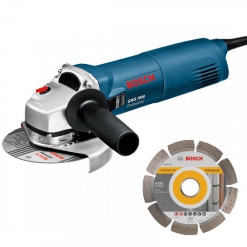 BOSCH GWS 1000 Professional úhlová bruska + diamantový kotouč 060182880A BOSCH GWS 1000 Professional úhlová bruska + diamantový kotouč 060182880A