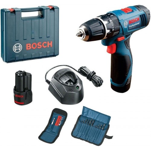 BOSCH GSB 120-Li Aku příklepový šroubovák + 11dílná sada bitů + 12dílná sada vrtáků v kufříku 06019F3007 BOSCH GSB 120-Li Aku příklepový šroubovák + 11dílná sada bitů + 12dílná sada vrtáků v kufříku 06019F3007