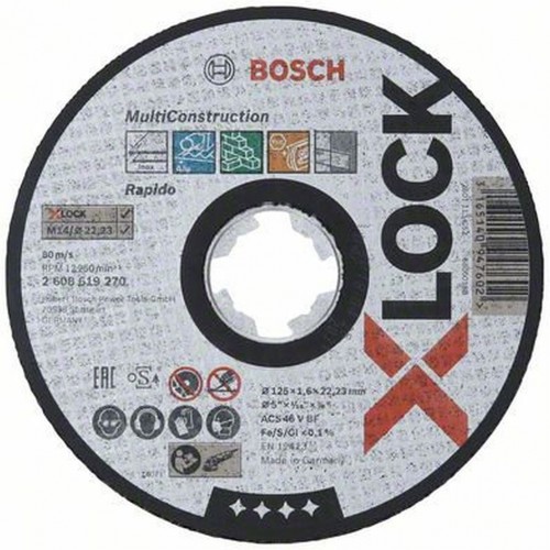 BOSCH X-LOCK Multi Material Plochý řezný kotouč, 125×1,6×22,23mm 2608619270 BOSCH X-LOCK Multi Material Plochý řezný kotouč, 125×1,6×22,23mm 2608619270
