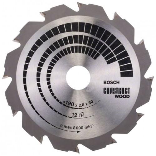 BOSCH Construct Wood Pilový kotouč , 190x2,6/1,6 mm 2608640633 BOSCH Construct Wood Pilový kotouč , 190x2,6/1,6 mm 2608640633