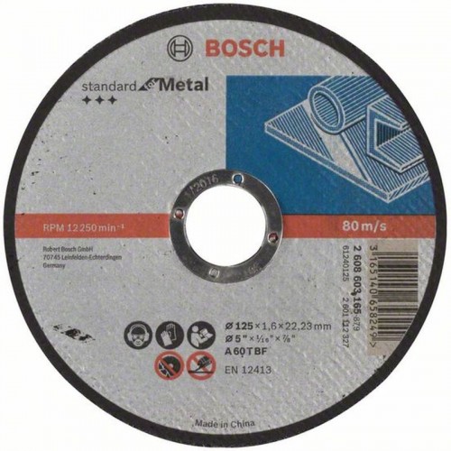 BOSCH Dělicí kotouč rovný Standard for Metal, 125x1,6 mm 2608603165 BOSCH Dělicí kotouč rovný Standard for Metal, 125x1,6 mm 2608603165