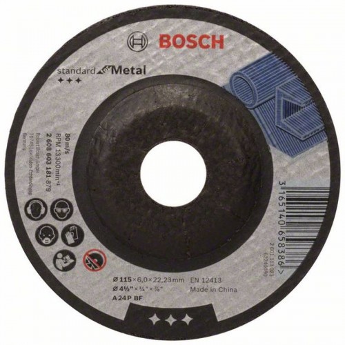 BOSCH Hrubovací kotouč profilovaný Standard for Metal, 115 mm 2608603181 BOSCH Hrubovací kotouč profilovaný Standard for Metal, 115 mm 2608603181