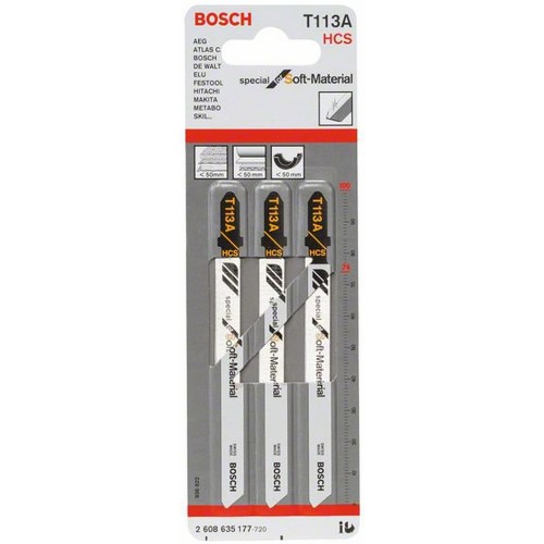 BOSCH Pilový plátek do kmitací pily T 113 A, 3ks 2608635177