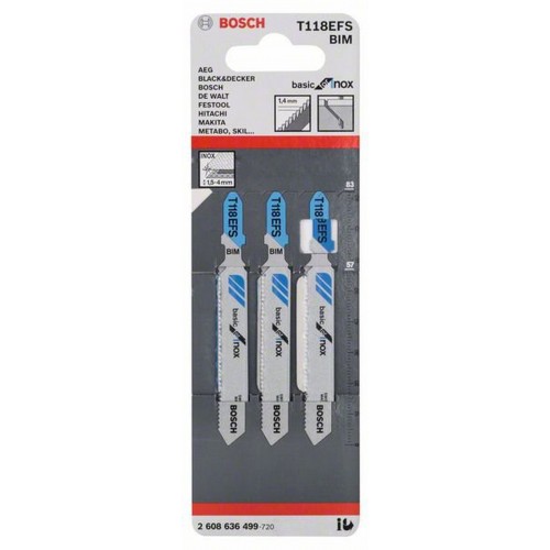 BOSCH Pilový plátek do kmitací pily T 118 EFS, 3ks 2608636499 BOSCH Pilový plátek do kmitací pily T 118 EFS, 3ks 2608636499