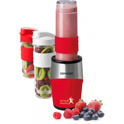 CONCEPT SM3386 SMOOTHIE MAKER Active 500W, 2 x 570ml + 400ml, červená sm3386 CONCEPT SM3386 SMOOTHIE MAKER Active 500W, 2 x 570ml + 400ml, červená sm3386