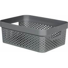 CURVER INFINITY 11L Úložný box 36 x 27 x 14 cm, recyklovaný plast, tmavě šedý 04750-G43