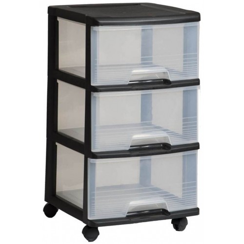 CURVER Komoda se šuplíky 3x20L, transparent/černá 06772-146 CURVER Komoda se šuplíky 3x20L, transparent/černá 06772-146