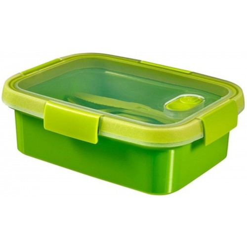 CURVER SMART TO GO 1L dóza s příborem 20x15x7cm zelená 00946-Y32 CURVER SMART TO GO 1L dóza s příborem 20x15x7cm zelená 00946-Y32
