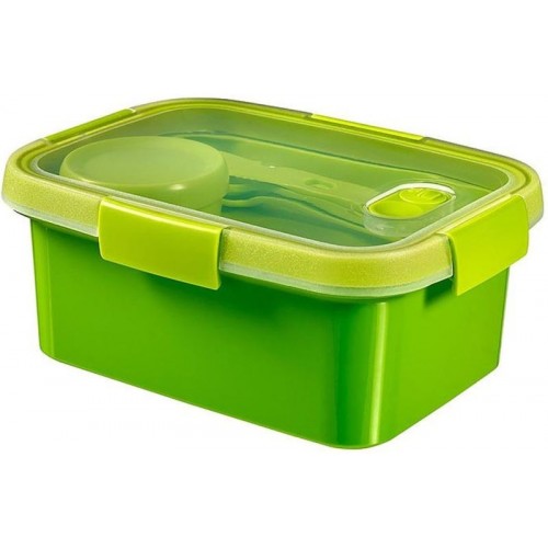 CURVER SMART TO GO 1,2L dóza s příborem, mističkou a táckem 20x15x9cm zelená 00947-Y32