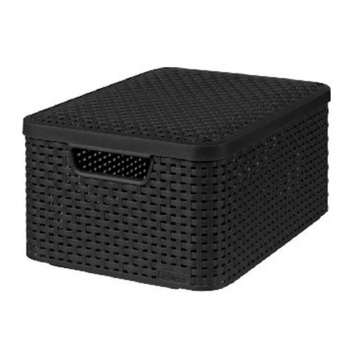 CURVER úložný box RATTAN M, 39,3 x 29,3 x 18,7 cm, černá, 03618-308